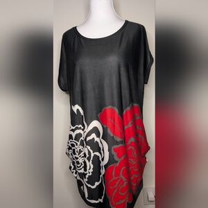 YKE Sheer Cinched Floral Blouse Women's Size Large